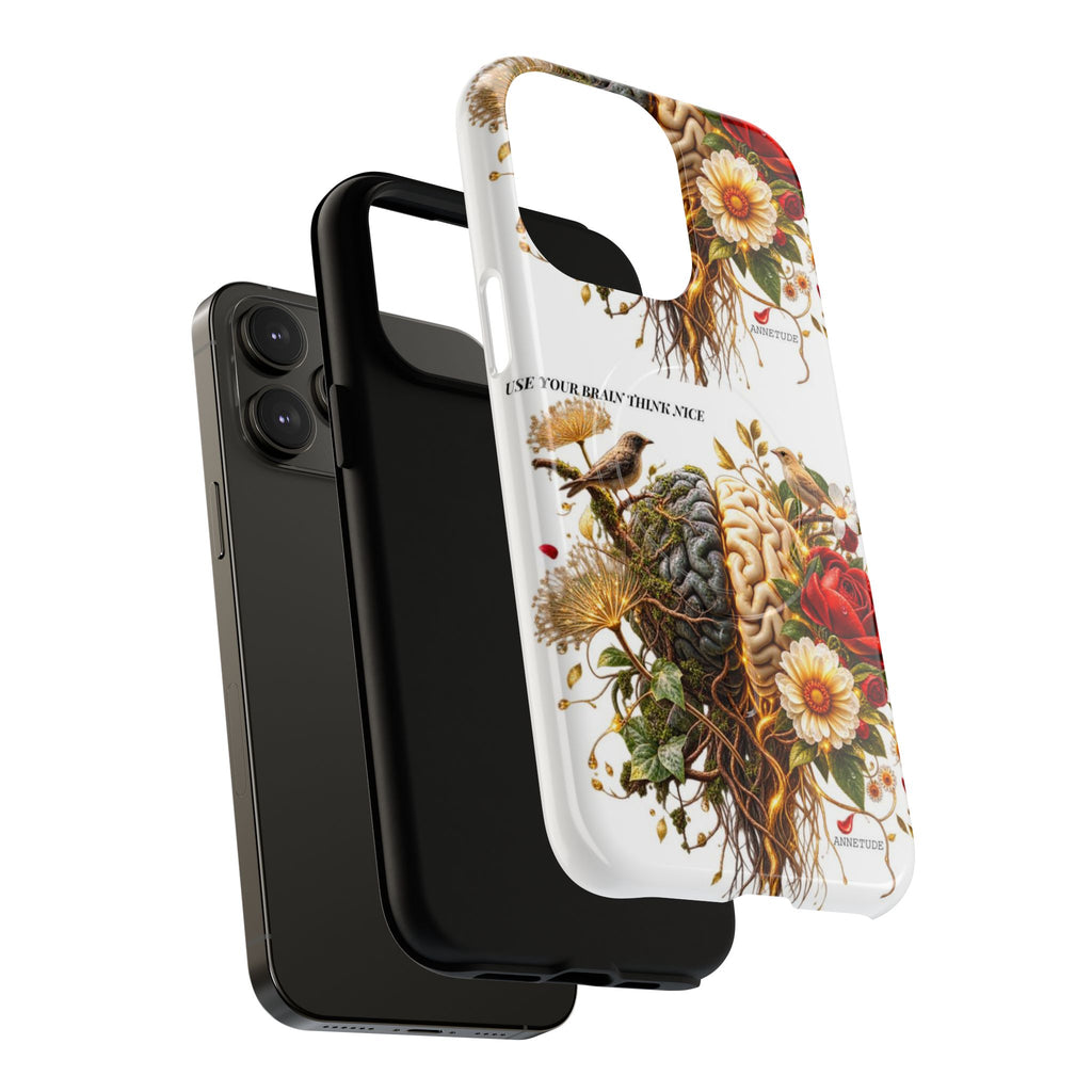 Phone Case — 'Use Your Brainy Think, Son' Floral Brain Magnetic Case