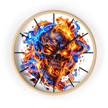 Flaming Skull Wall Clock — Fire & Ice Gothic — view 5