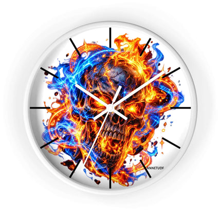 Flaming Skull Wall Clock — Fire & Ice Gothic — view 4