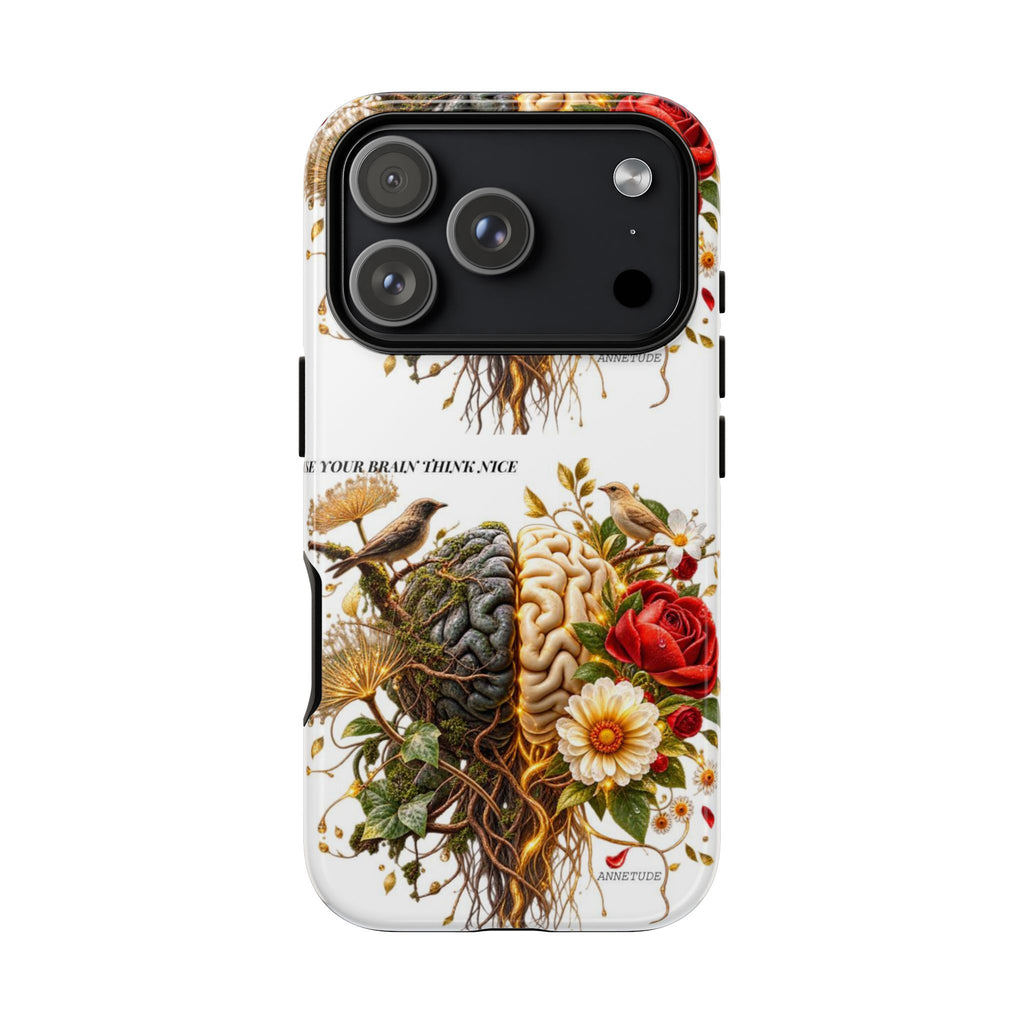 Phone Case — Floral Brain Illustration Protective Cover