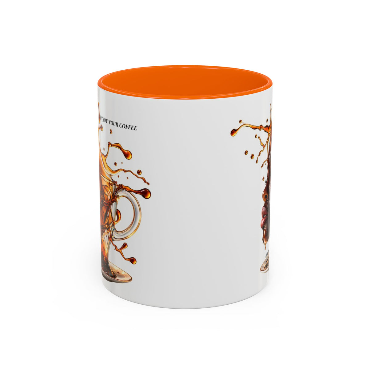 Coffee Splash Accent Mug — "Savor the Coffee" Artistic Drip Design (11/15oz)
