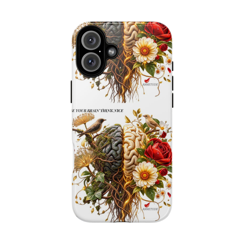Phone Case — Floral Brain Illustration Protective Cover