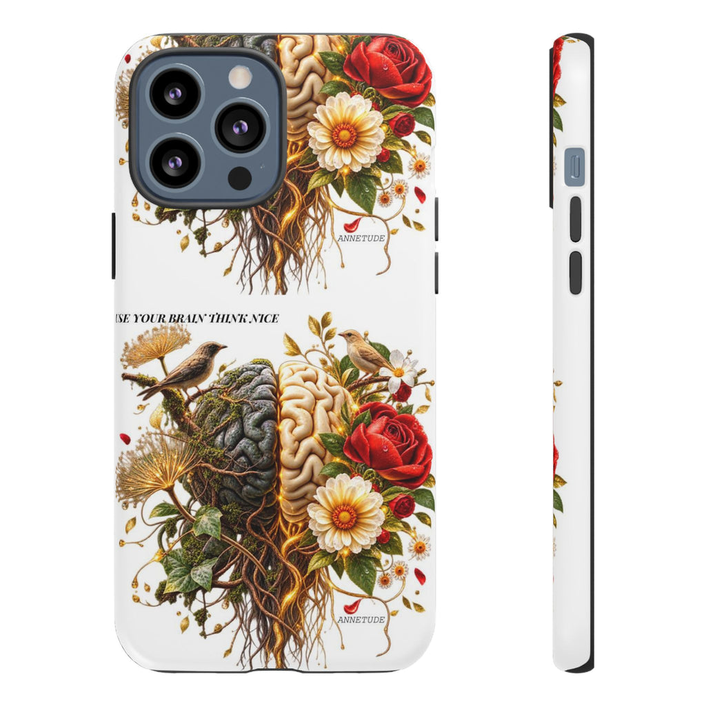 Phone Case — Floral Brain Illustration Protective Cover