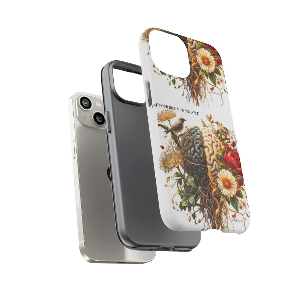 Phone Case — Floral Brain Illustration Protective Cover