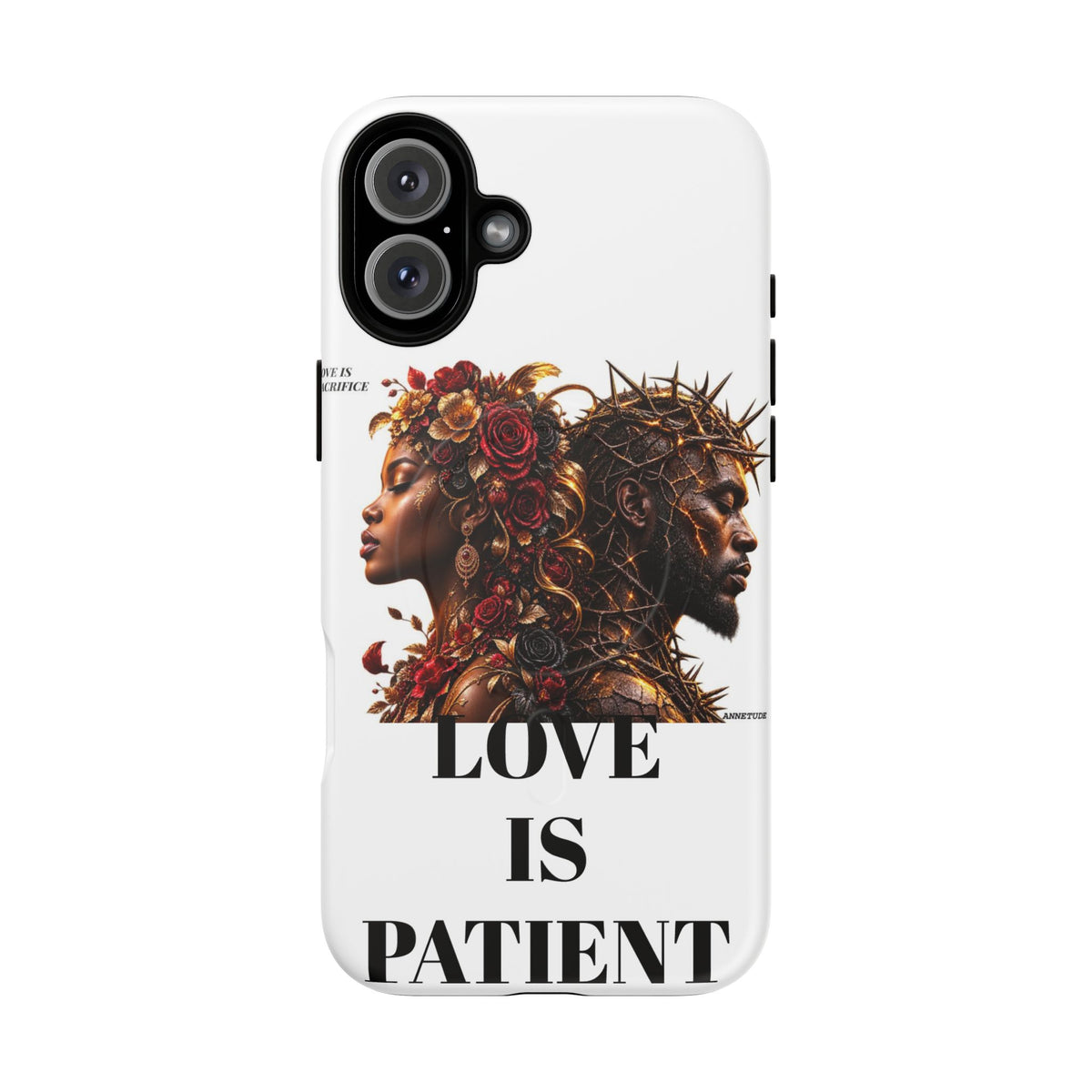 Phone Case — "Love Is Patient" Dual Portrait Magnetic Tough Case