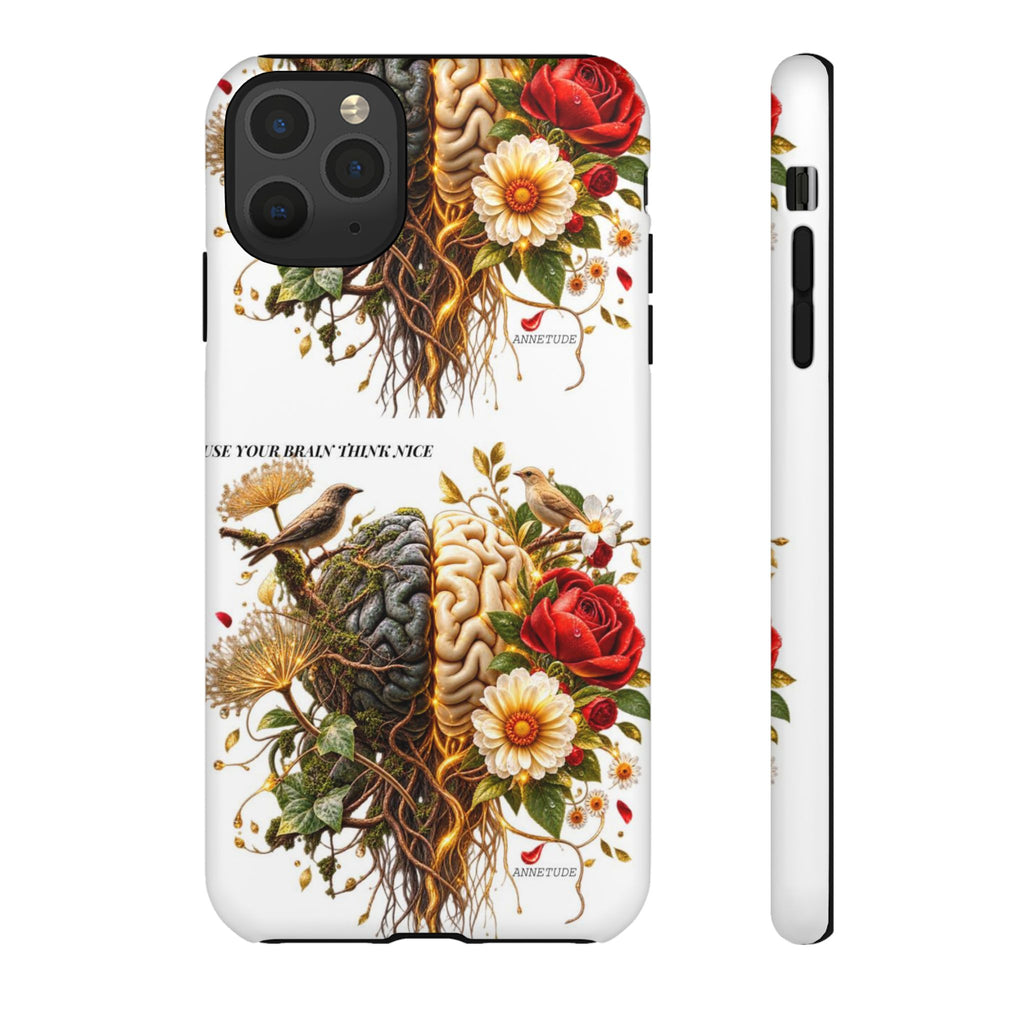 Phone Case — Floral Brain Illustration Protective Cover