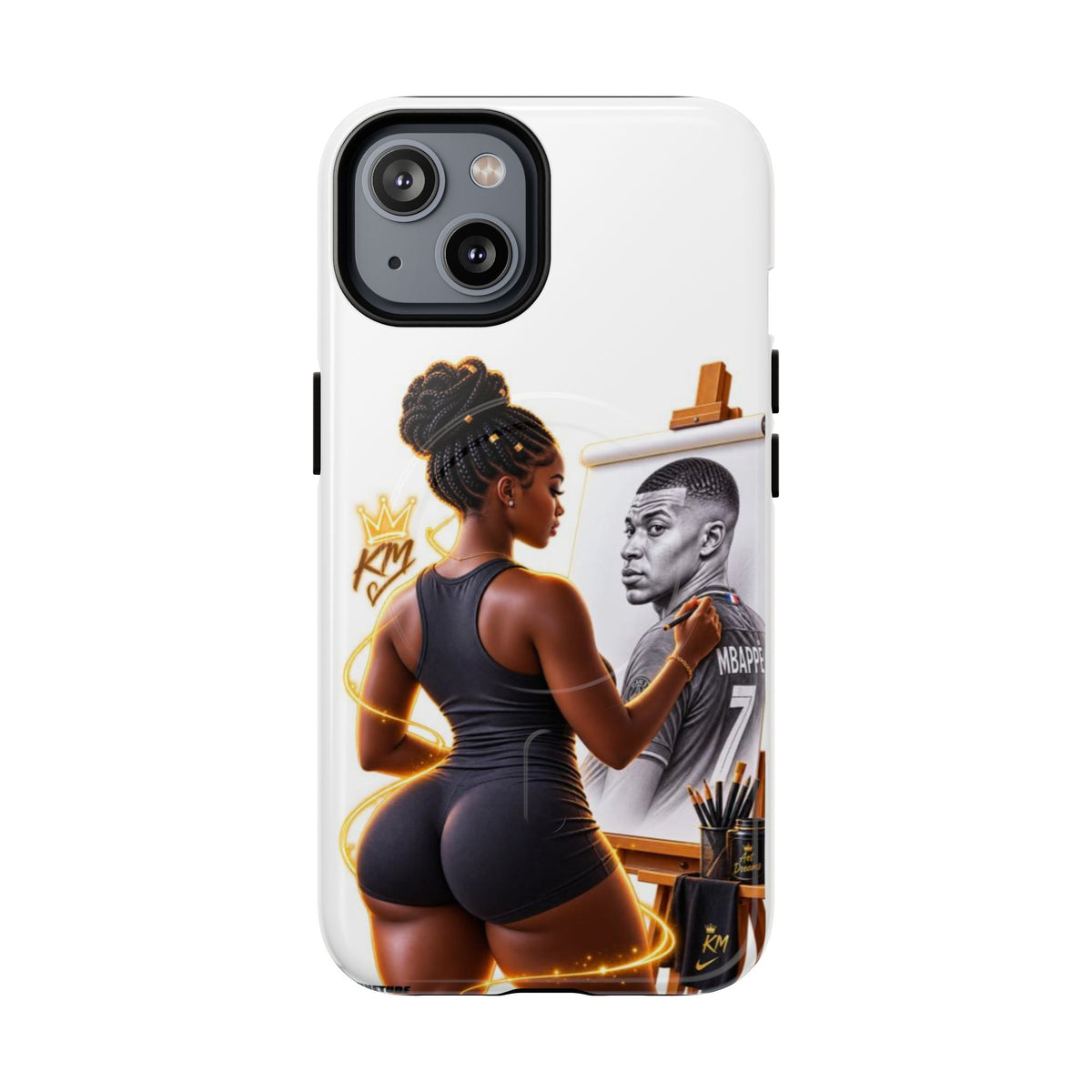 Tough Magnetic Case — Athletic Woman Painting Portrait Phone Cover (King Signature)