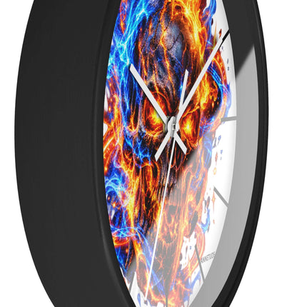 Flaming Skull Wall Clock — Fire & Ice Gothic — view 9