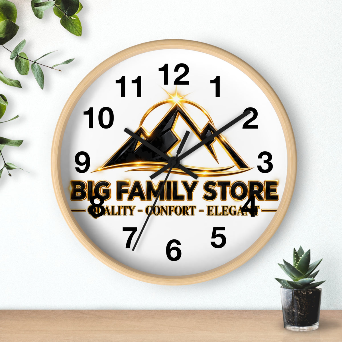 Big Family Store Logo Wall Clock — Elegant Branded Home Clock