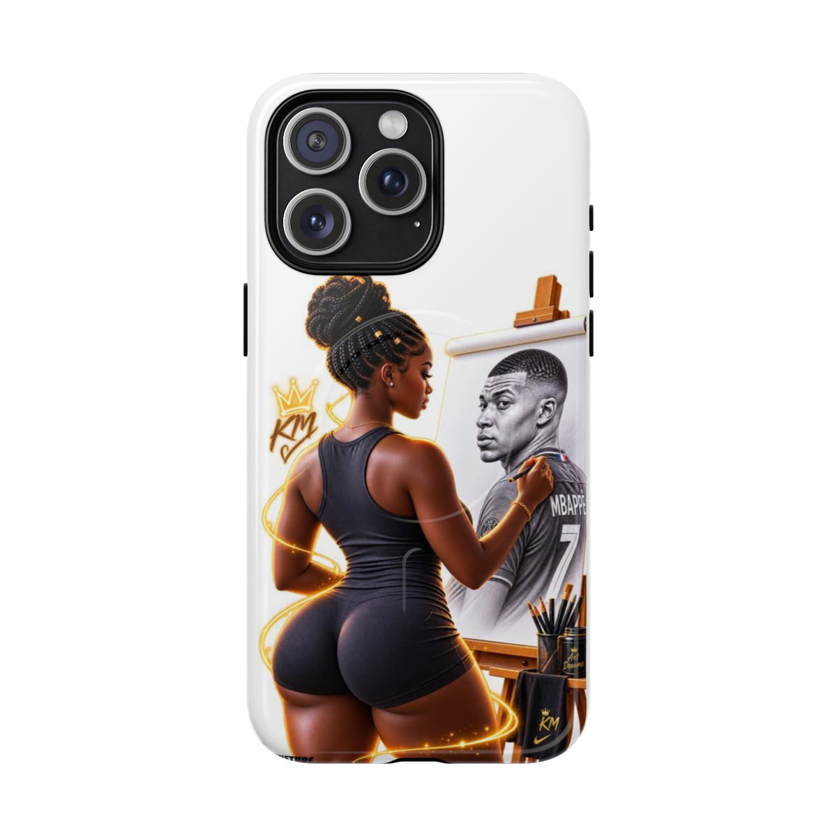 Tough Magnetic Case — Athletic Woman Painting Portrait Phone Cover (King Signature)