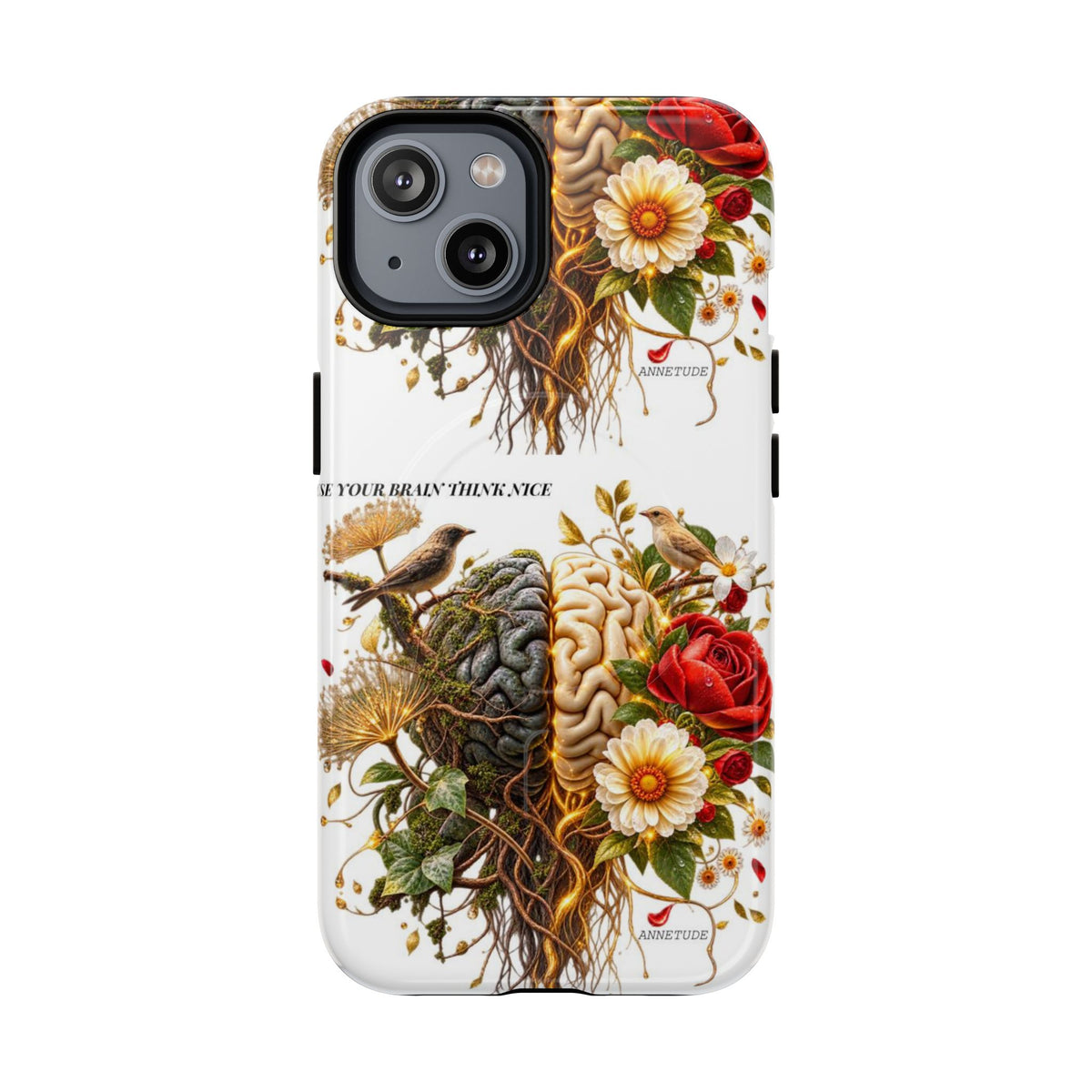 Phone Case — 'Use Your Brainy Think, Son' Floral Brain Magnetic Case