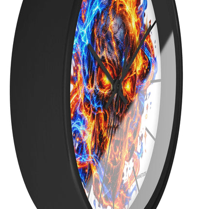 Flaming Skull Wall Clock — Fire & Ice Gothic — view 7
