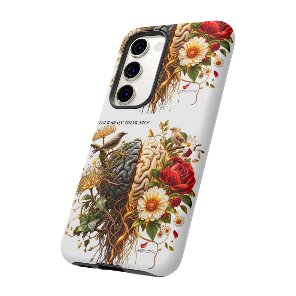 Phone Case — Floral Brain Illustration Protective Cover