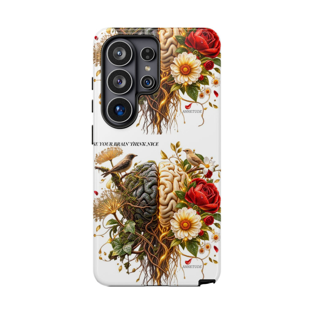 Phone Case — Floral Brain Illustration Protective Cover