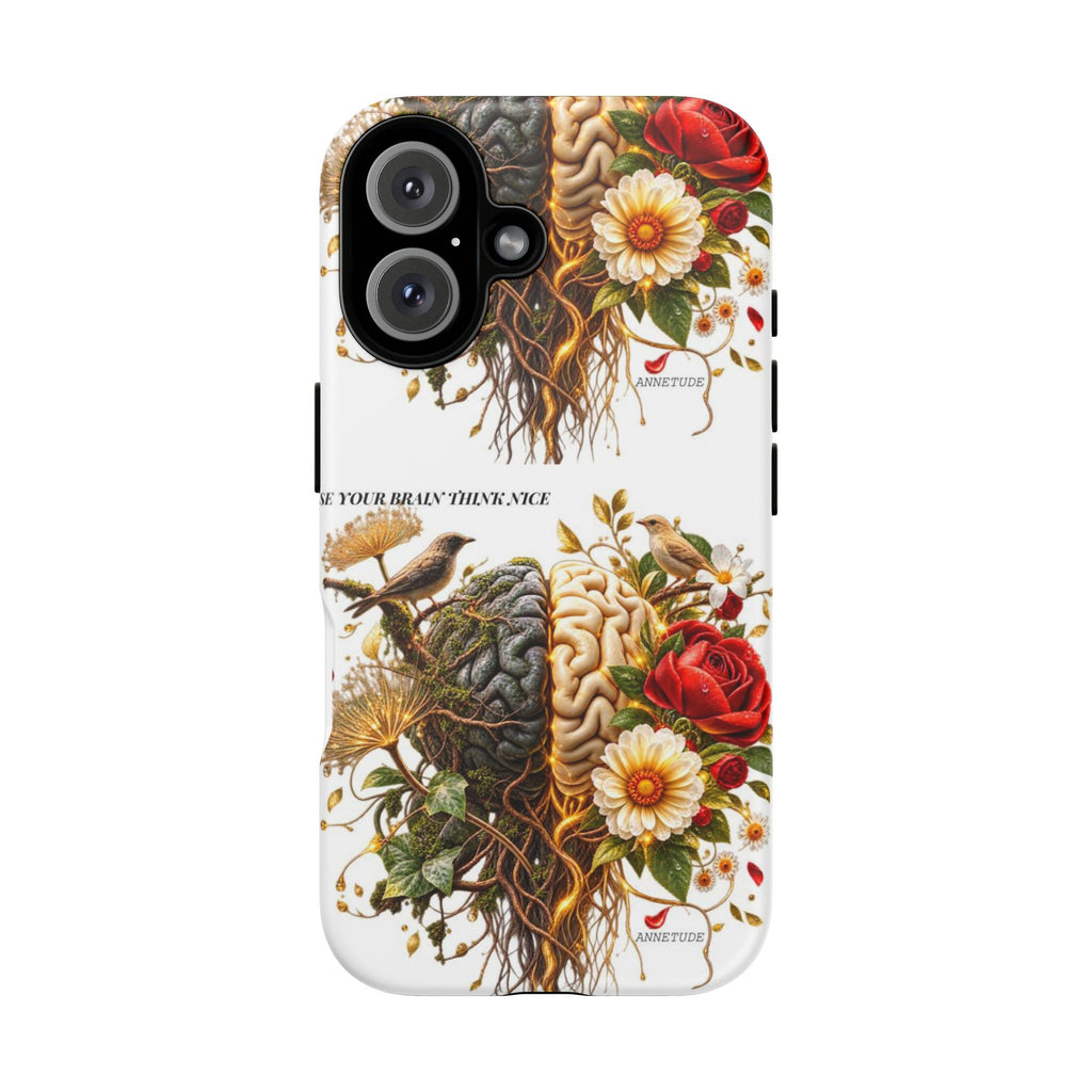 Phone Case — Floral Brain Illustration Protective Cover