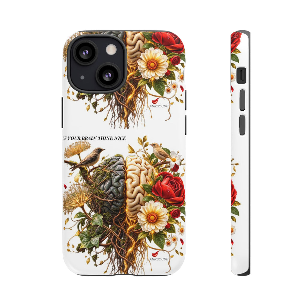Phone Case — Floral Brain Illustration Protective Cover