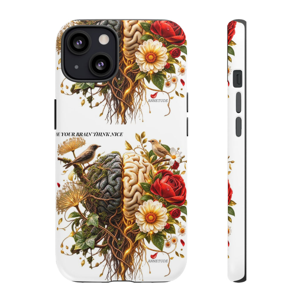Phone Case — Floral Brain Illustration Protective Cover