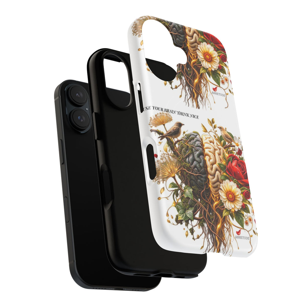 Phone Case — 'Use Your Brainy Think, Son' Floral Brain Magnetic Case