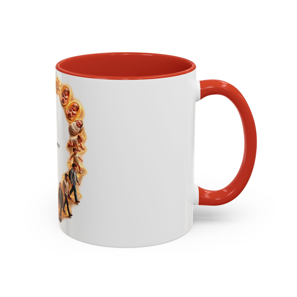 Coffee Mug — "From Birth to Rest" Illustrated Life Cycle Accent Mug