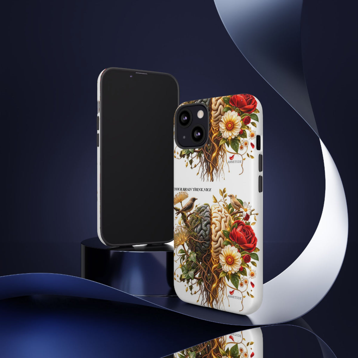 Phone Case — Floral Brain Illustration Protective Cover