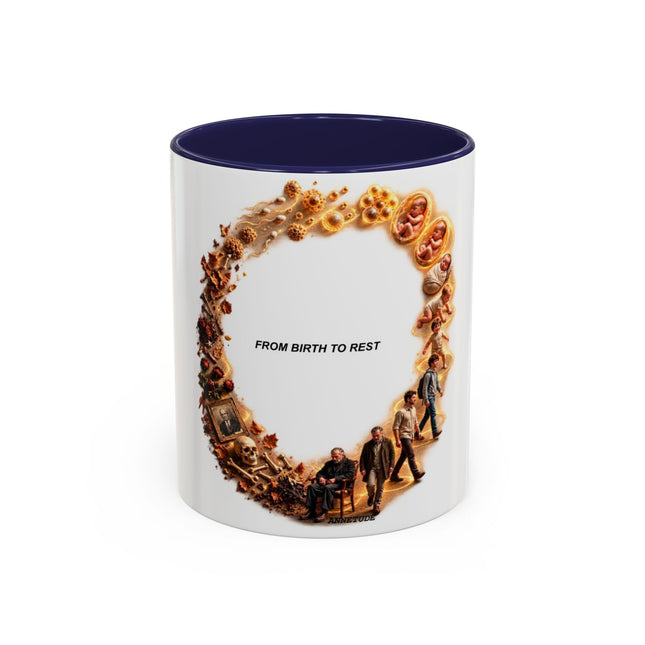 Coffee Mug — "From Birth to Rest" Illustrated Life Cycle Accent Mug — view 2