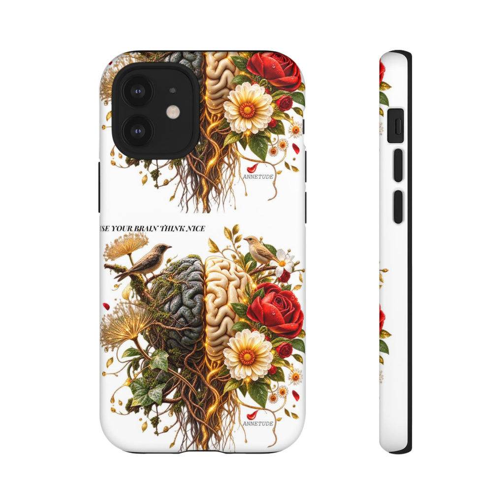 Phone Case — Floral Brain Illustration Protective Cover