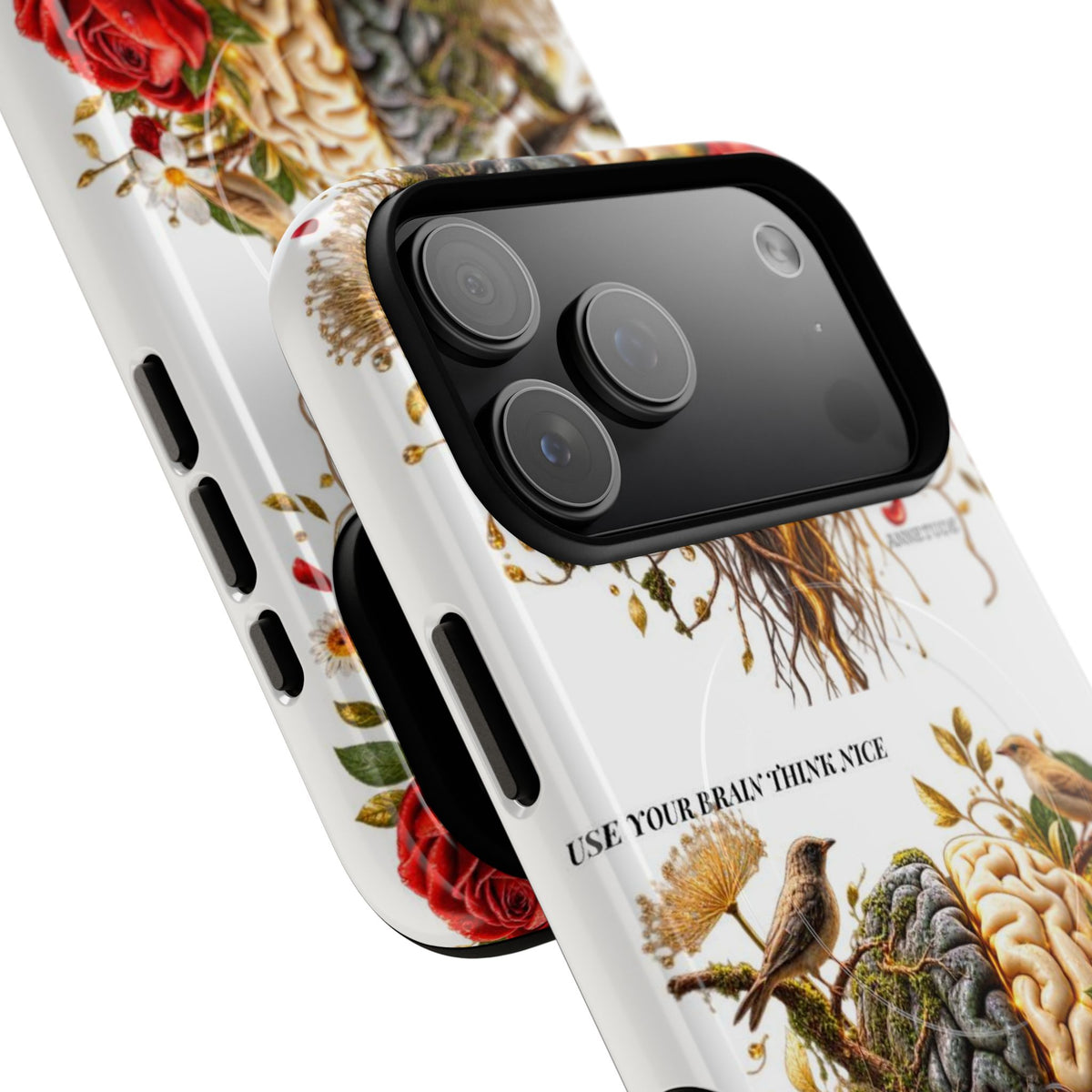 Phone Case — 'Use Your Brainy Think, Son' Floral Brain Magnetic Case