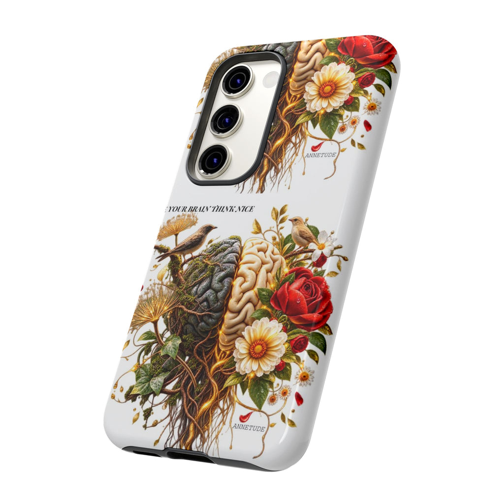 Phone Case — Floral Brain Illustration Protective Cover