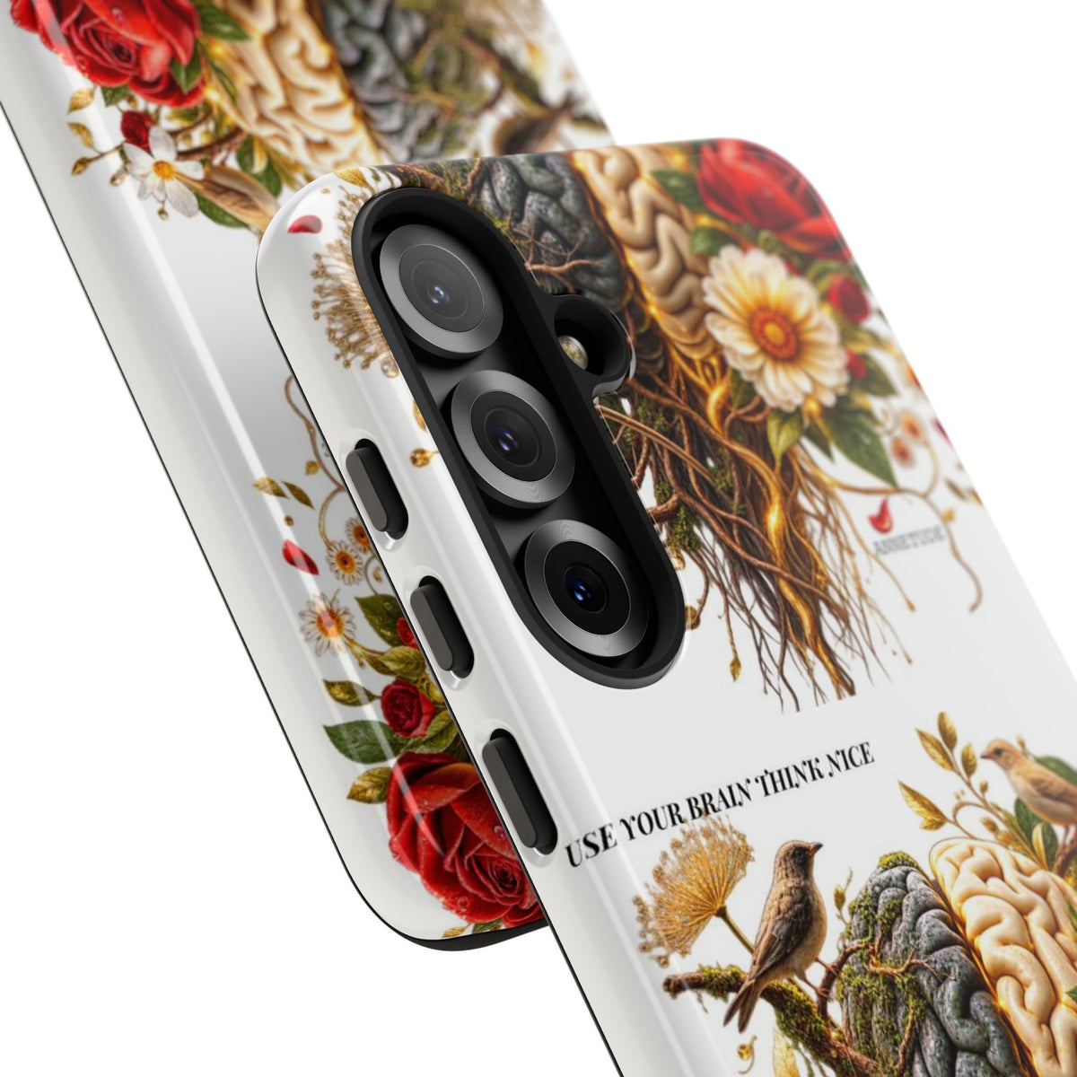 Phone Case — Floral Brain Illustration Protective Cover