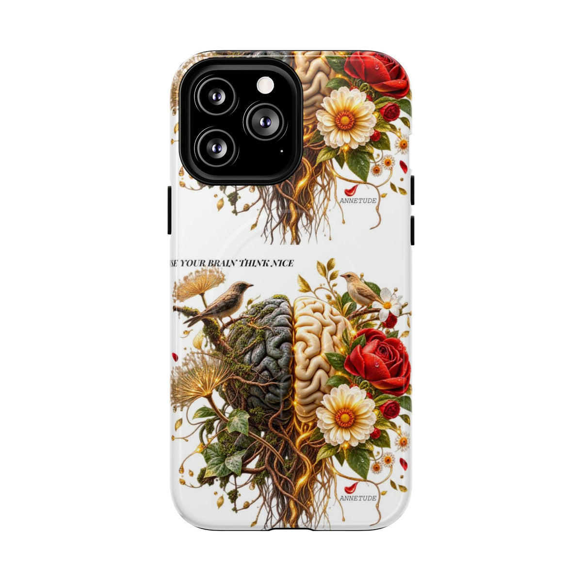 Phone Case — 'Use Your Brainy Think, Son' Floral Brain Magnetic Case