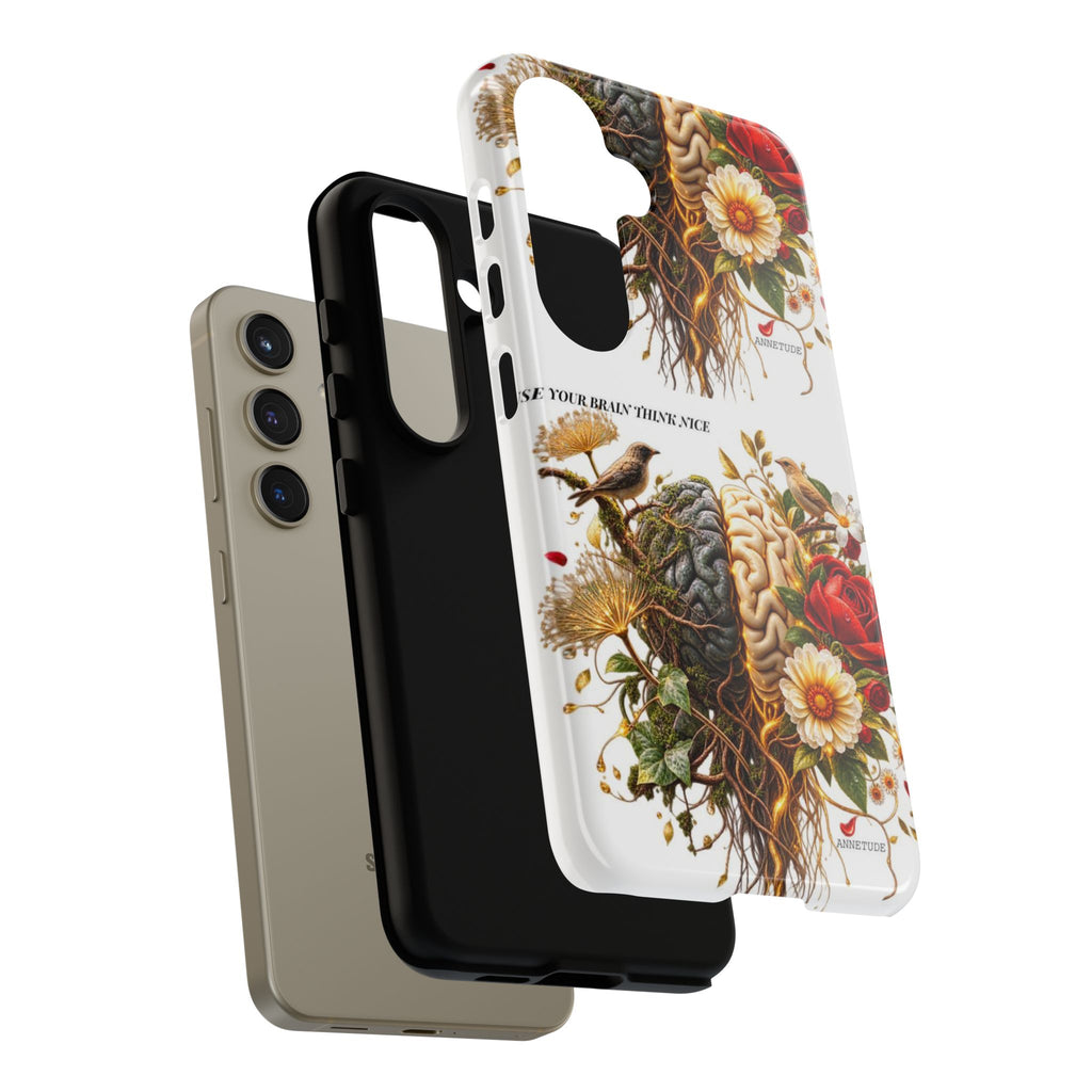 Phone Case — Floral Brain Illustration Protective Cover
