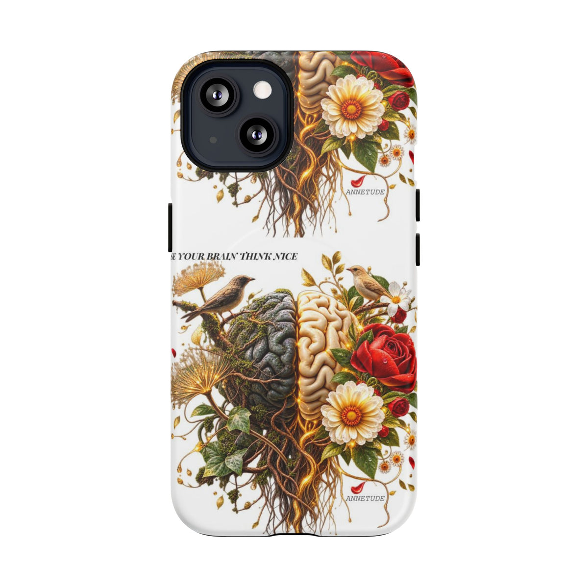 Phone Case — 'Use Your Brainy Think, Son' Floral Brain Magnetic Case