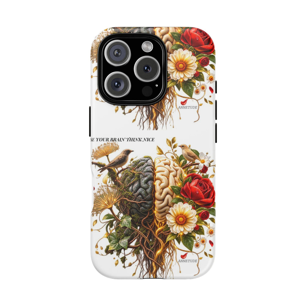 Phone Case — Floral Brain Illustration Protective Cover