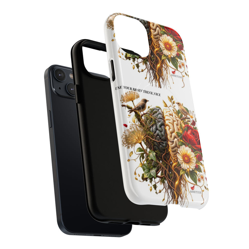 Phone Case — 'Use Your Brainy Think, Son' Floral Brain Magnetic Case