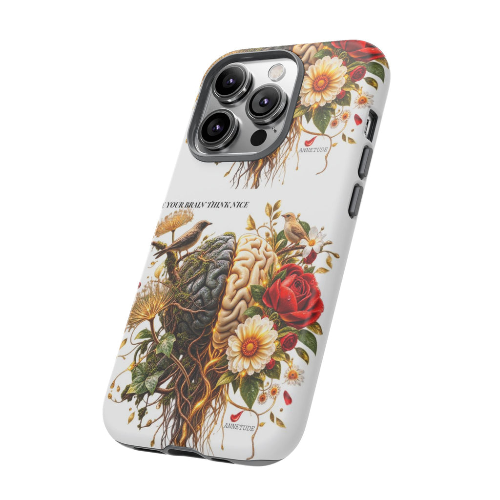 Phone Case — Floral Brain Illustration Protective Cover