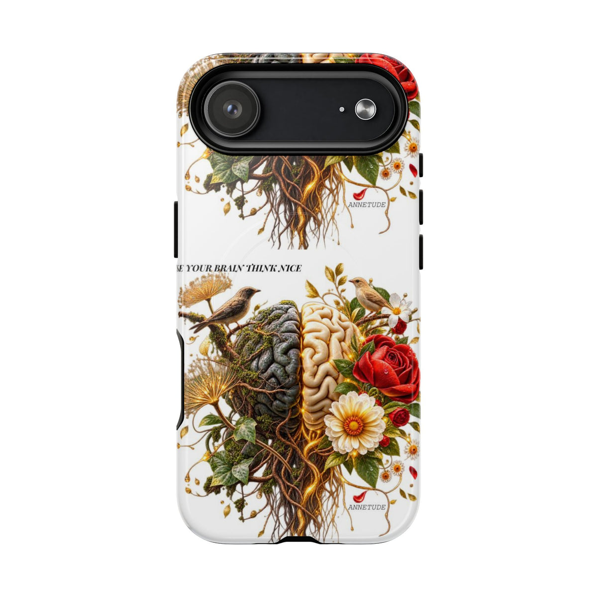 Phone Case — 'Use Your Brainy Think, Son' Floral Brain Magnetic Case