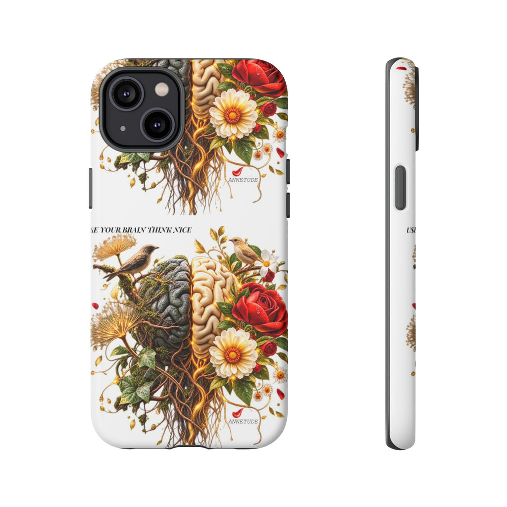 Phone Case — Floral Brain Illustration Protective Cover