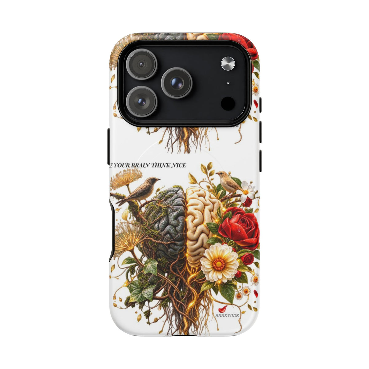 Phone Case — 'Use Your Brainy Think, Son' Floral Brain Magnetic Case