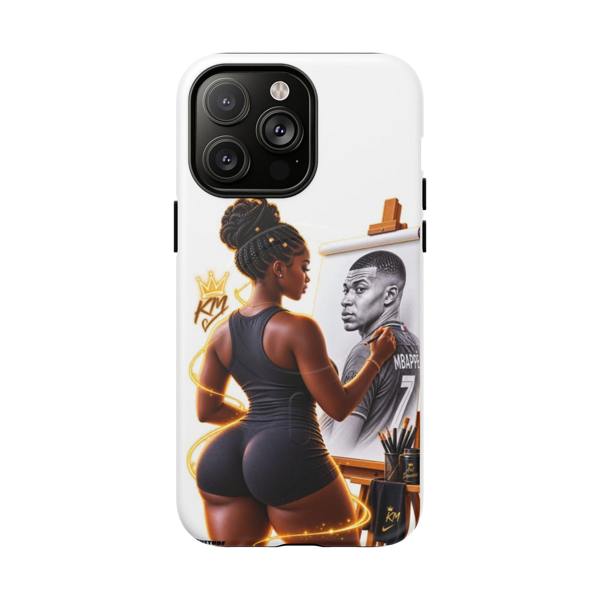 Tough Magnetic Case — Athletic Woman Painting Portrait Phone Cover (King Signature)