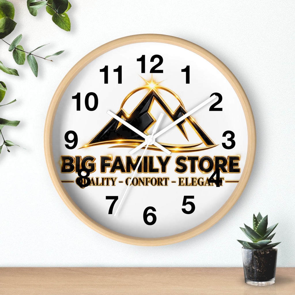 Big Family Store Logo Wall Clock — Elegant Branded Home Clock