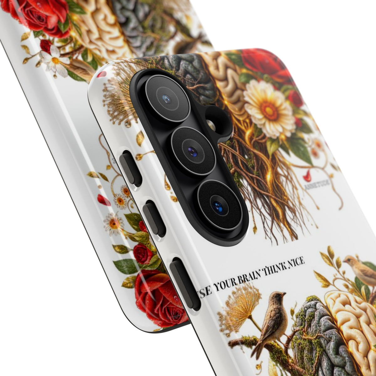 Phone Case — Floral Brain Illustration Protective Cover