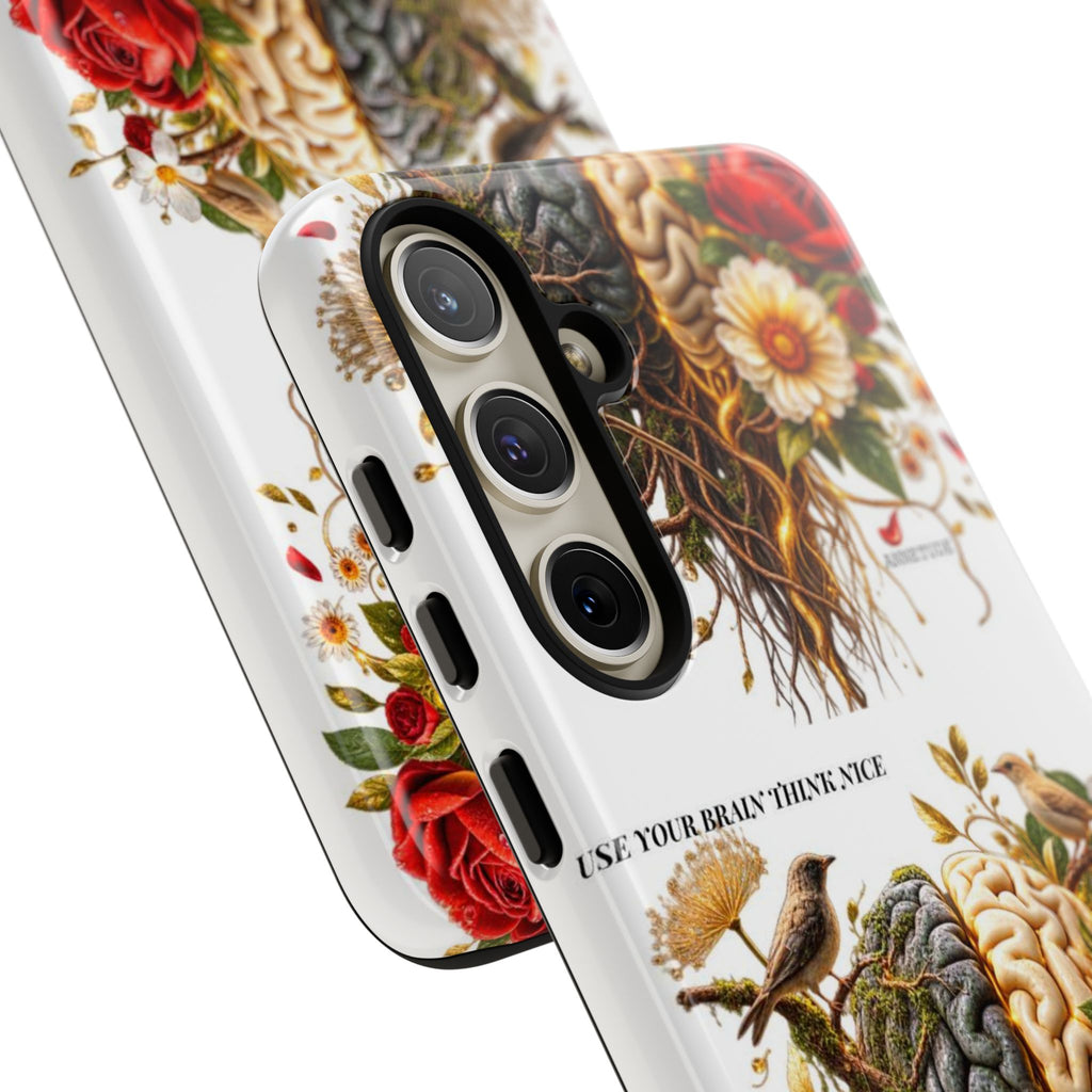 Phone Case — Floral Brain Illustration Protective Cover