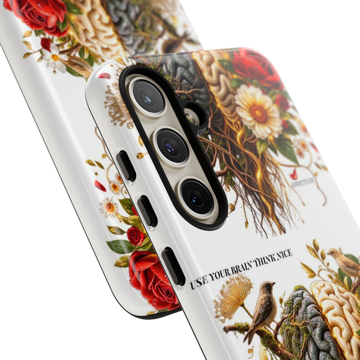 Phone Case — Floral Brain Illustration Protective Cover