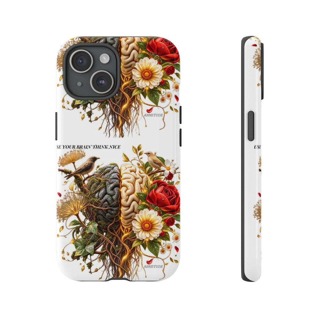 Phone Case — Floral Brain Illustration Protective Cover
