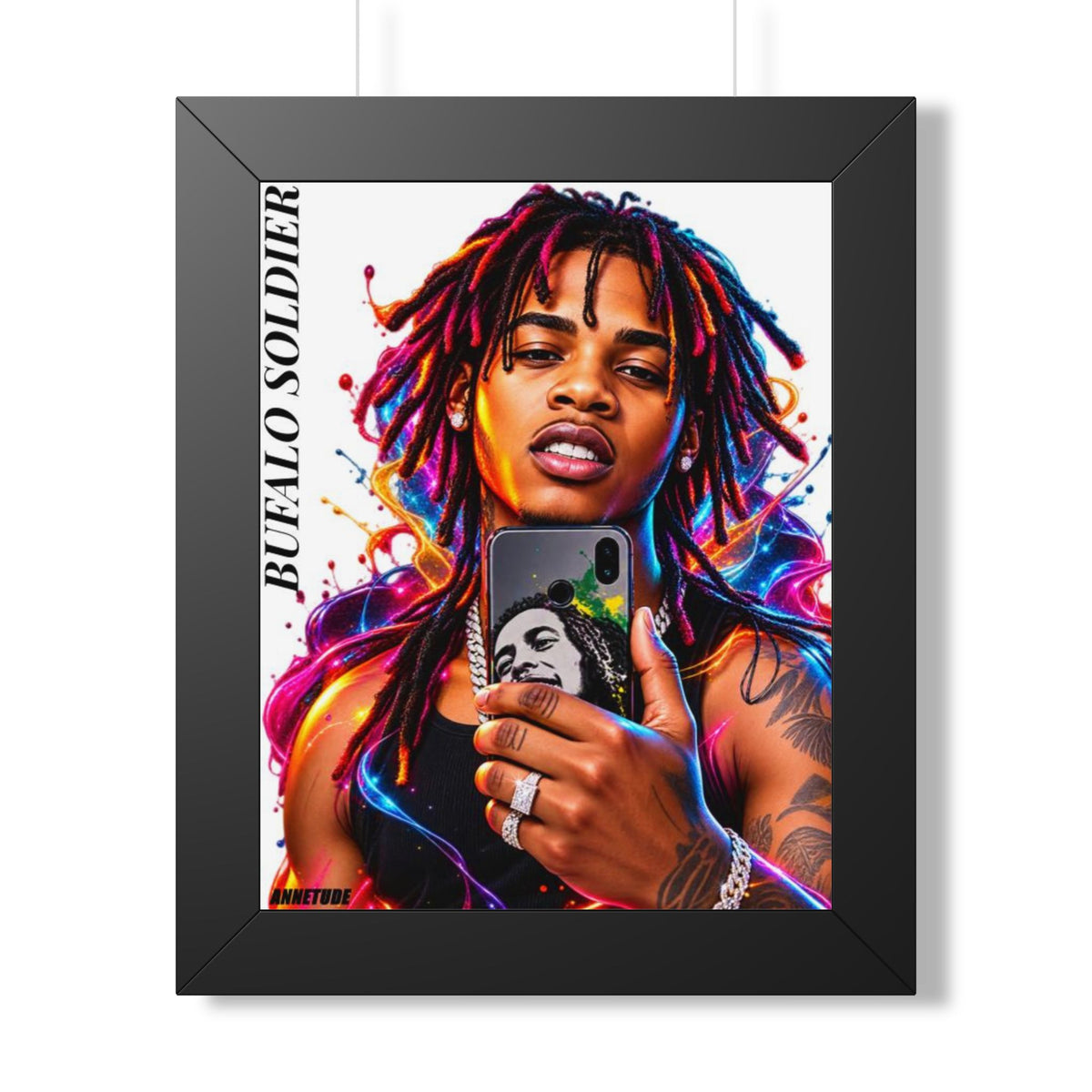Framed Poster — 'Buffalo Soldier' Vibrant Portrait Wall Art
