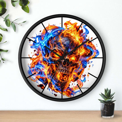 Flaming Skull Wall Clock — Fire & Ice Gothic — view 8