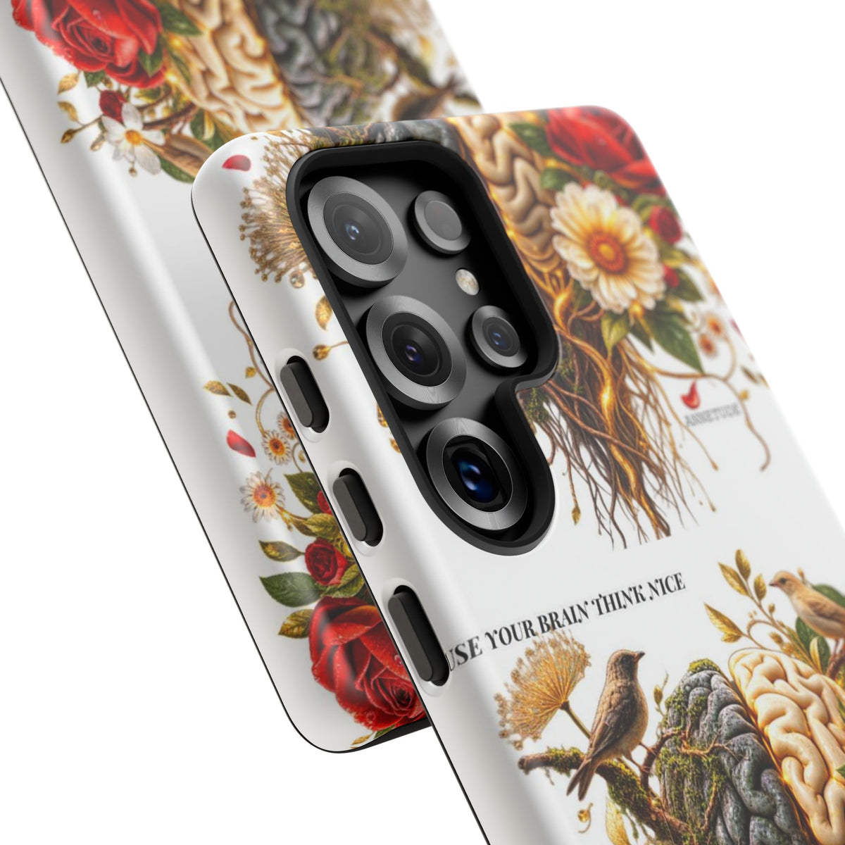 Phone Case — Floral Brain Illustration Protective Cover