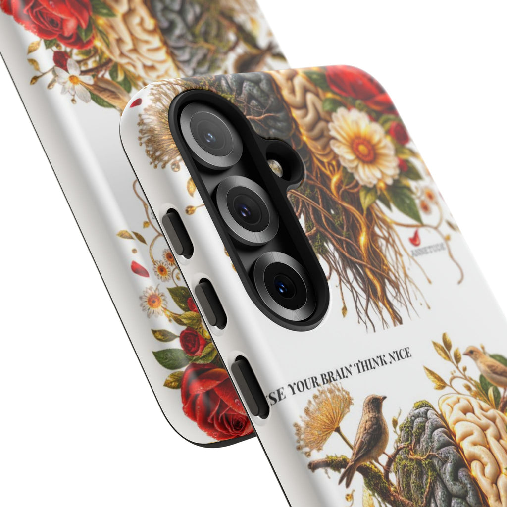 Phone Case — Floral Brain Illustration Protective Cover