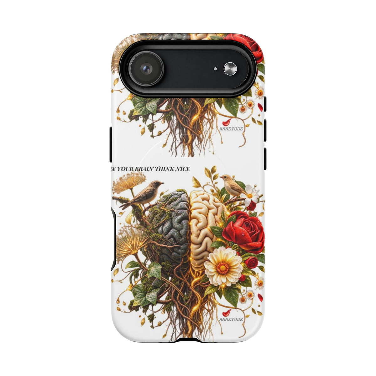 Phone Case — 'Use Your Brainy Think, Son' Floral Brain Magnetic Case
