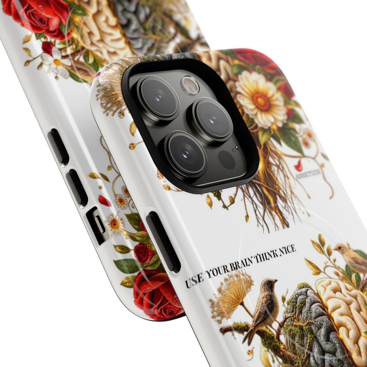 Phone Case — 'Use Your Brainy Think, Son' Floral Brain Magnetic Case